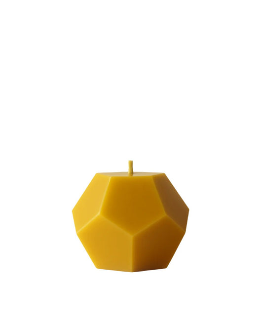 Dodecahedron Beeswax Candle UK - Pure Natural Geometric Pillar 8cm