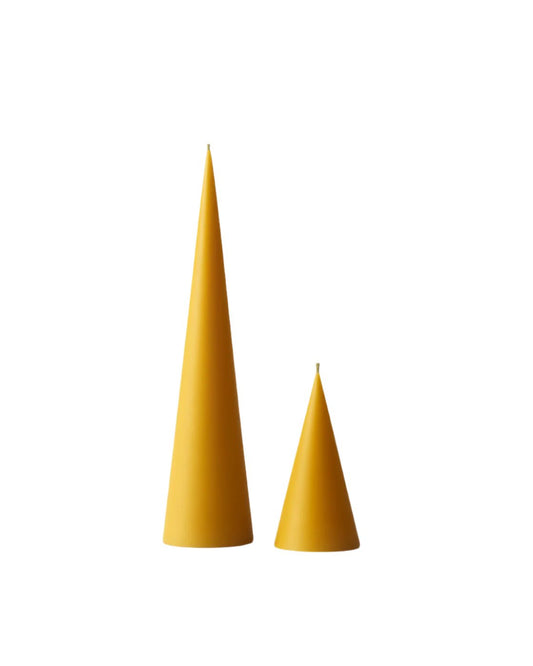 Double Cone Pure Beeswax Pillar Candles - Handcrafted British Set