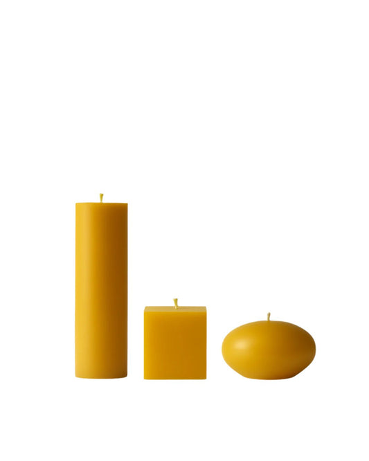 Beeswax Candles Set - Geometric Pillar Candles UK Made | Fudge & Friends