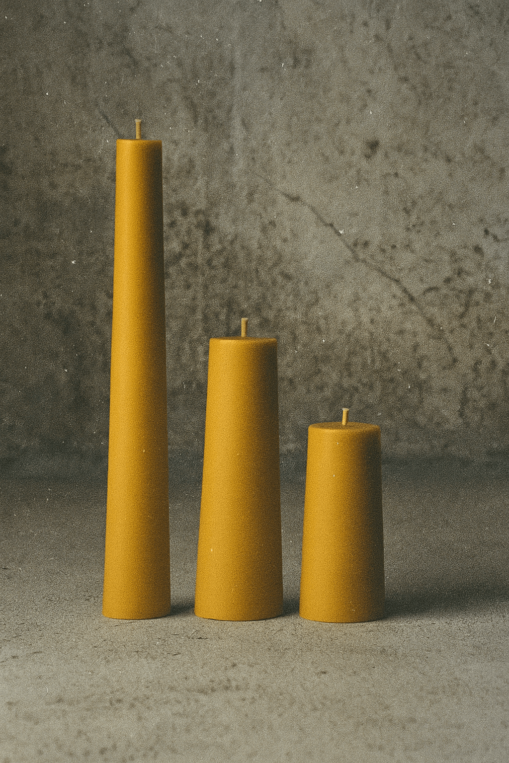 Artisan Beeswax Pillar Candles - Handcrafted British Trio Set