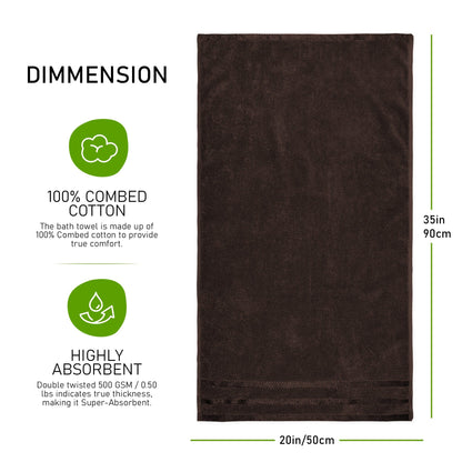 Belmont Viscose Stripe Brown Towels 100% Cotton Hotel Quality Super Absorbent 10 Piece Bale Set, 4 Hand Towel & 12 Face Cloths by OLIVIA ROCCO