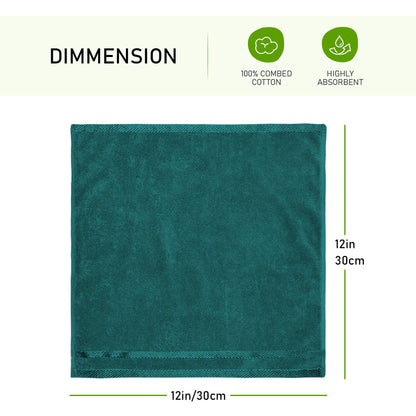 Belmont Viscose Stripe Jade Green Towels 100% Cotton Hotel Quality Super Absorbent 10 Piece Bale Set, 4 Hand Towel & 12 Face Cloths by OLIVIA ROCCO