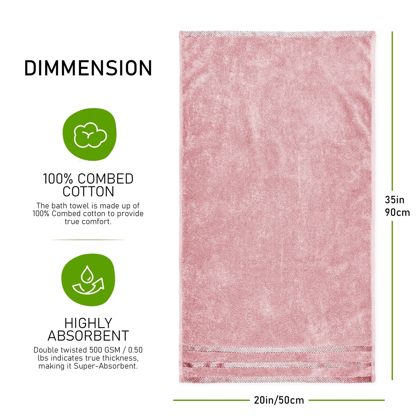 Belmont Viscose Stripe Pink Towels 100% Cotton Hotel Quality Super Absorbent 10 Piece Bale Set, 4 Hand Towel & 12 Face Cloths by OLIVIA ROCCO