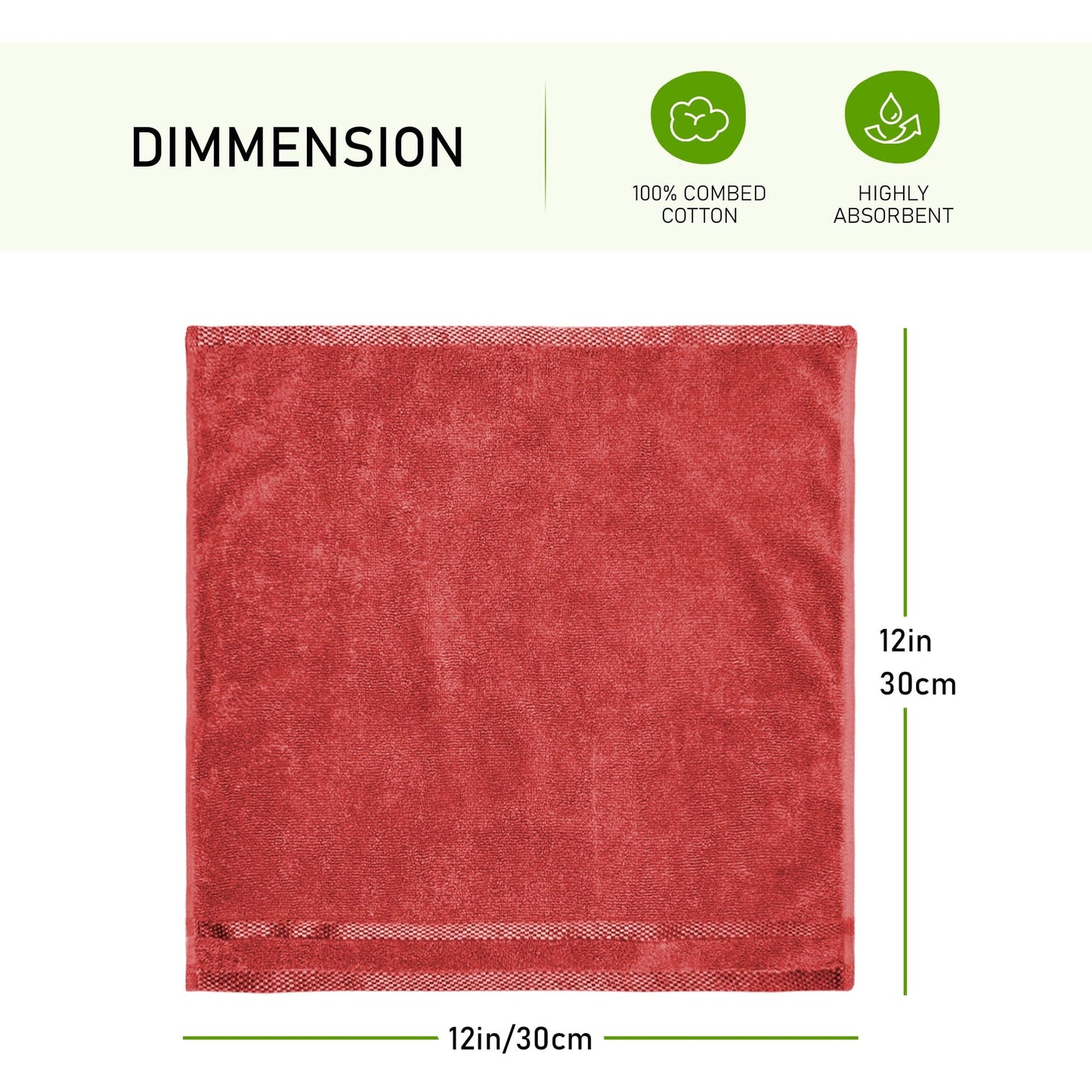 Belmont Viscose Stripe Red Towels 100% Cotton Hotel Quality Super Absorbent 10 Piece Bale Set, 4 Hand Towel & 12 Face Cloths by OLIVIA ROCCO