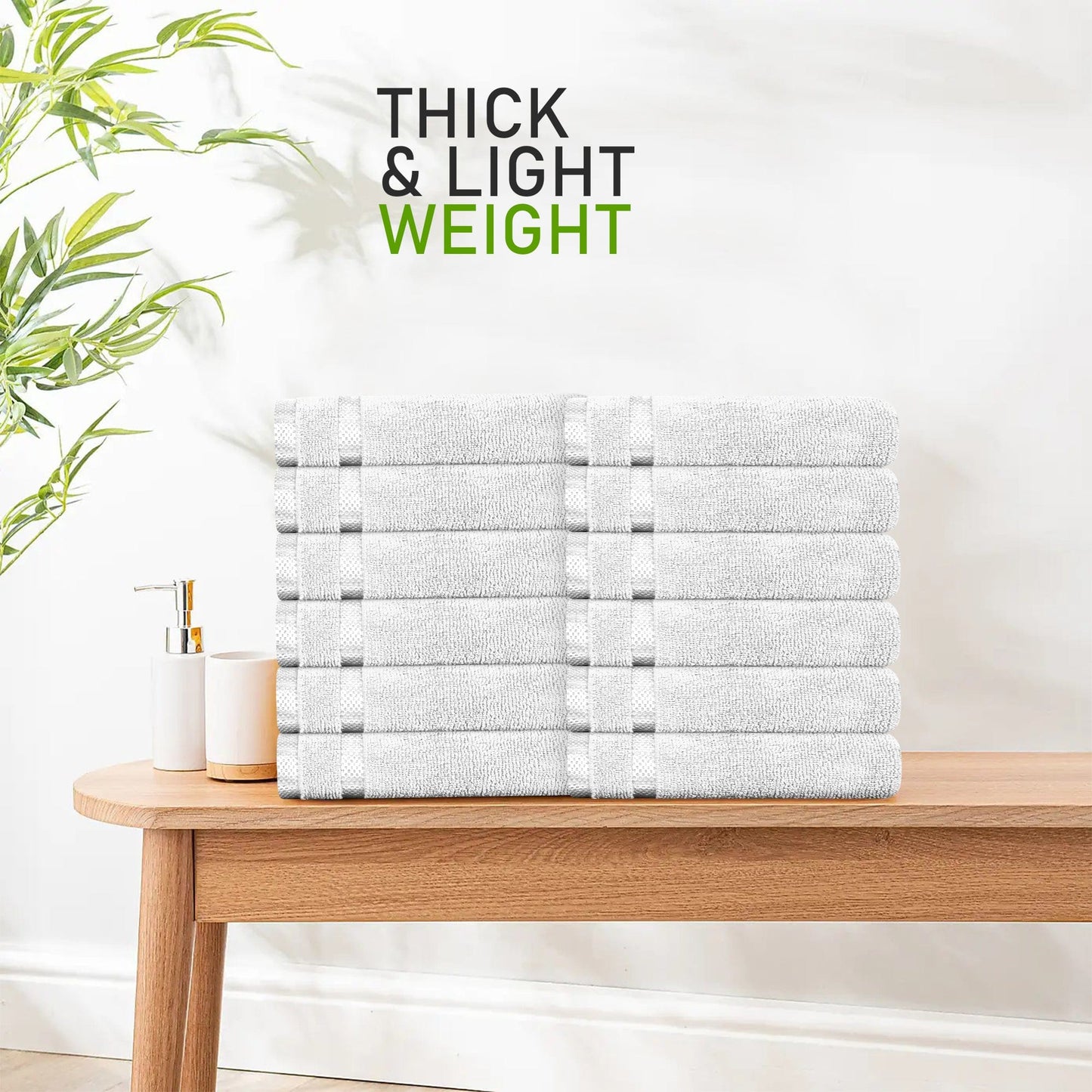 Belmont Viscose Stripe White Towels 100% Cotton Hotel Quality Super Absorbent 10 Piece Bale Set, 4 Hand Towel & 12 Face Cloths by OLIVIA ROCCO