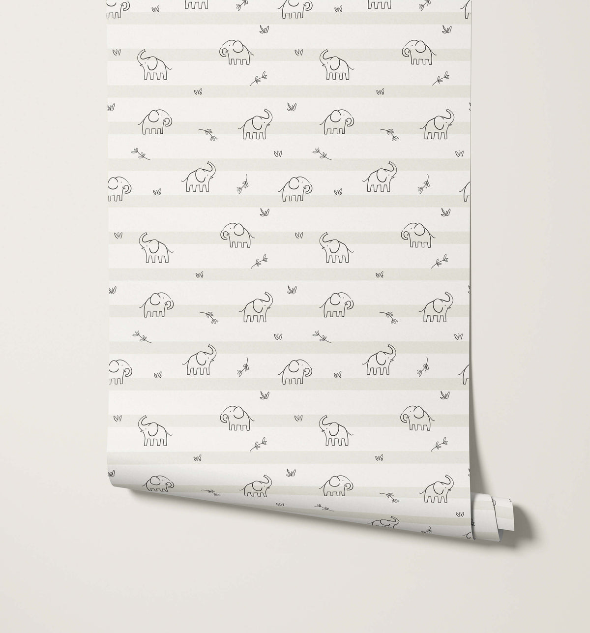 Bobbi Beck Binky Elephant Stripe Wallpaper