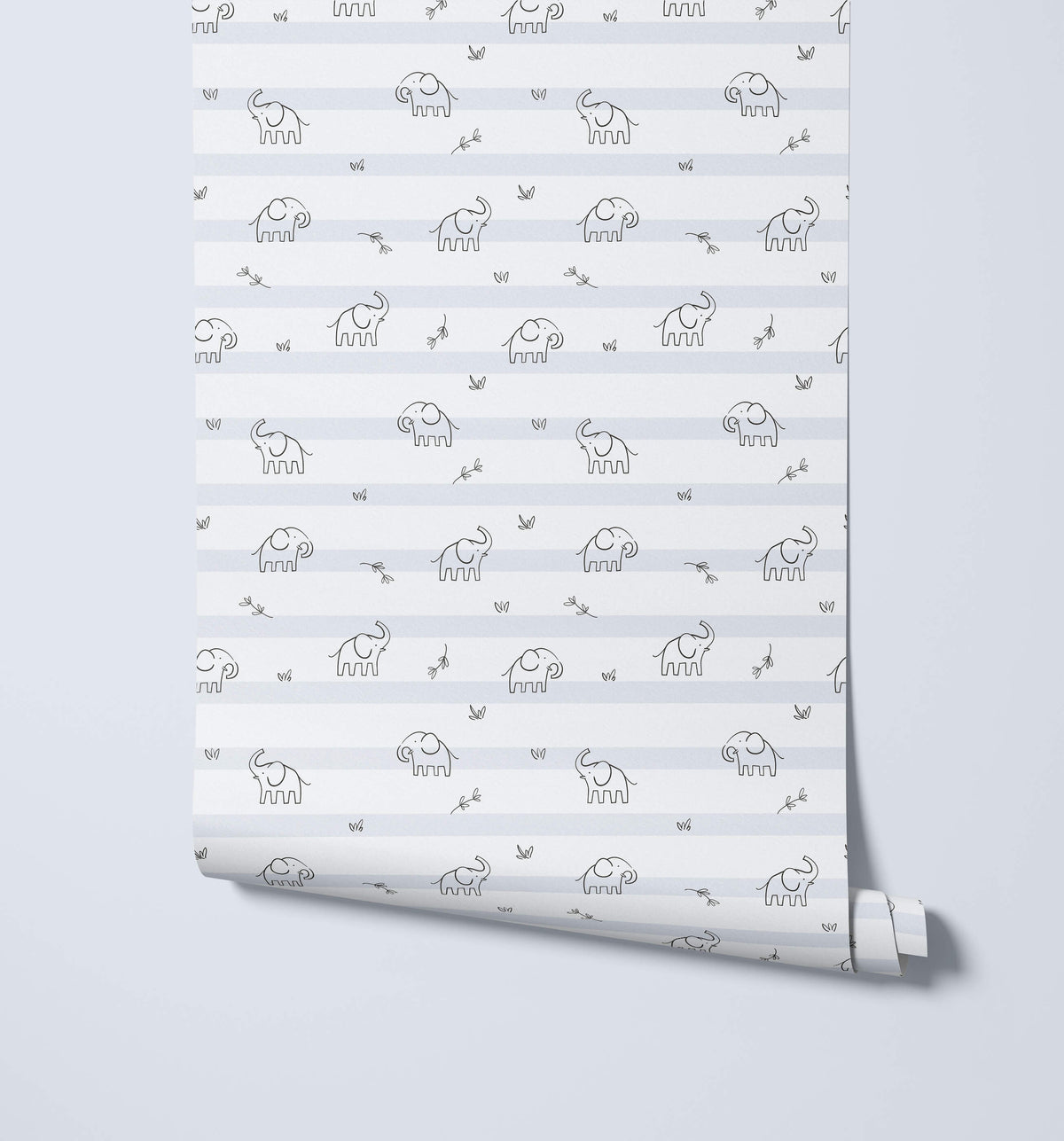Bobbi Beck Binky Elephant Stripe Wallpaper