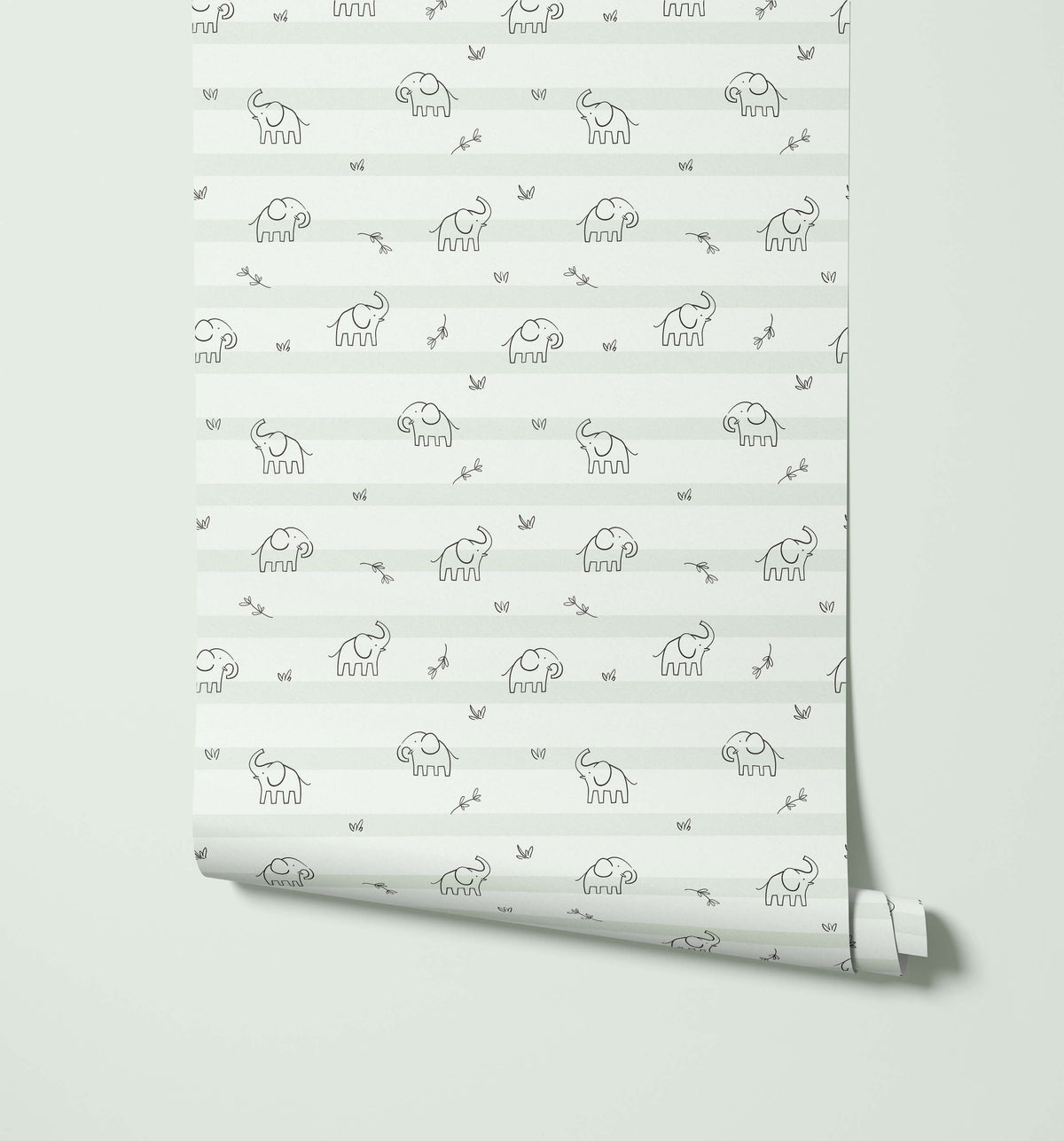 Bobbi Beck Binky Elephant Stripe Wallpaper