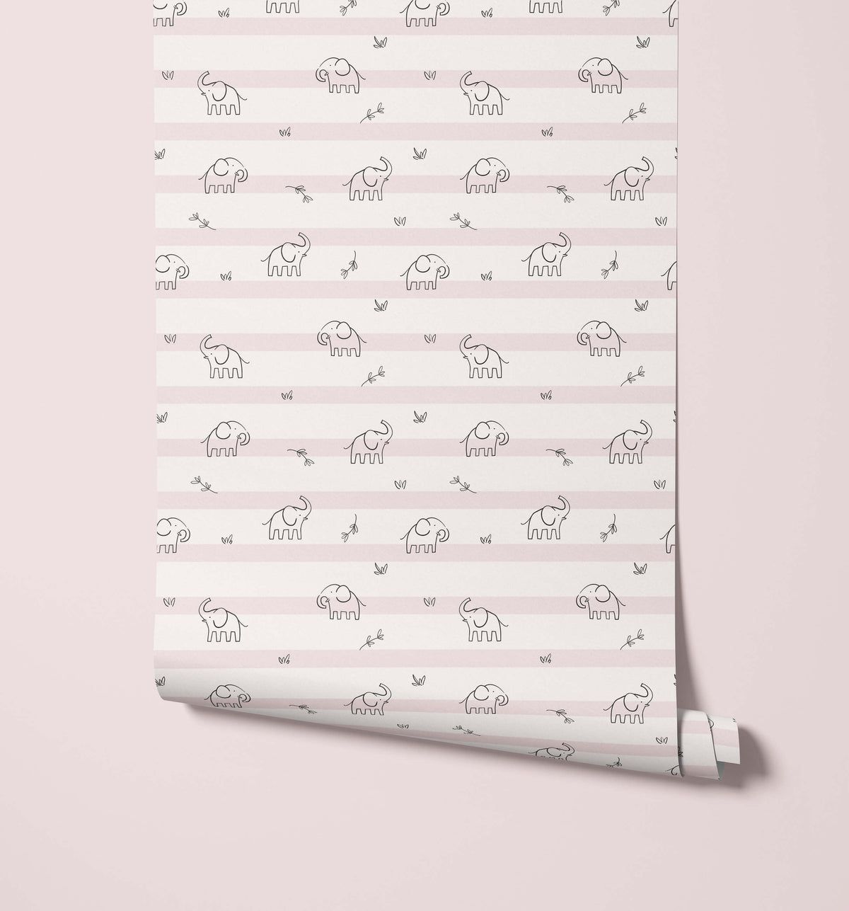 Bobbi Beck Binky Elephant Stripe Wallpaper