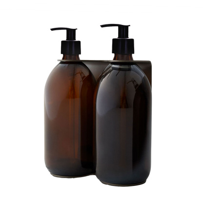 Black Double Wall Mounted Soap Dispensers