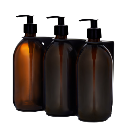 Black Triple Wall Mounted Soap Dispenser