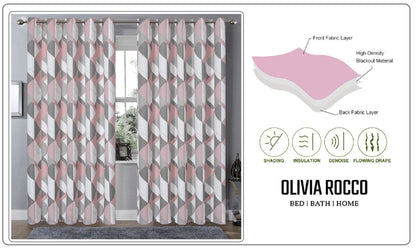 Blackout Thermal Curtains with Check and Marble Design Energy Saving Light Blocking Panels Multiple Sizes and Colours by OLIVIA ROCCO