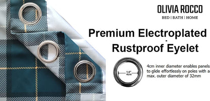 Blackout Thermal Curtains with Check and Marble Design Energy Saving Light Blocking Panels Multiple Sizes and Colours by OLIVIA ROCCO