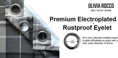 Blackout Thermal Curtains with Check and Marble Design Energy Saving Light Blocking Panels Multiple Sizes and Colours by OLIVIA ROCCO