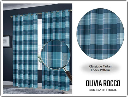 Blackout Thermal Curtains with Check and Marble Design Energy Saving Light Blocking Panels Multiple Sizes and Colours by OLIVIA ROCCO