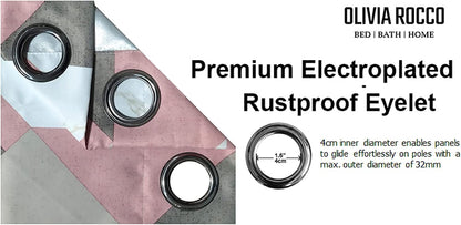 Blackout Thermal Curtains with Check and Marble Design Energy Saving Light Blocking Panels Multiple Sizes and Colours by OLIVIA ROCCO