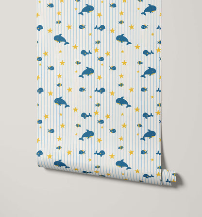 Bobbi Beck Bloop Whale Sea Life Wallpaper