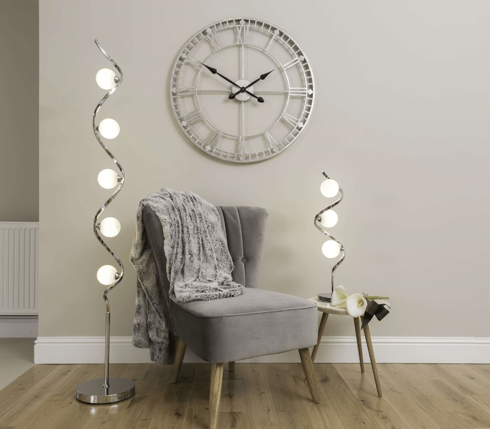 Pagazzi Bombo 5 Light Floor Lamp Polished Chrome with Opal Glass 160 cm