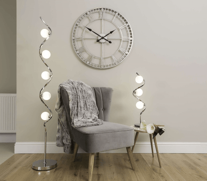 Pagazzi Bombo 5 Light Floor Lamp Polished Chrome with Opal Glass 160 cm