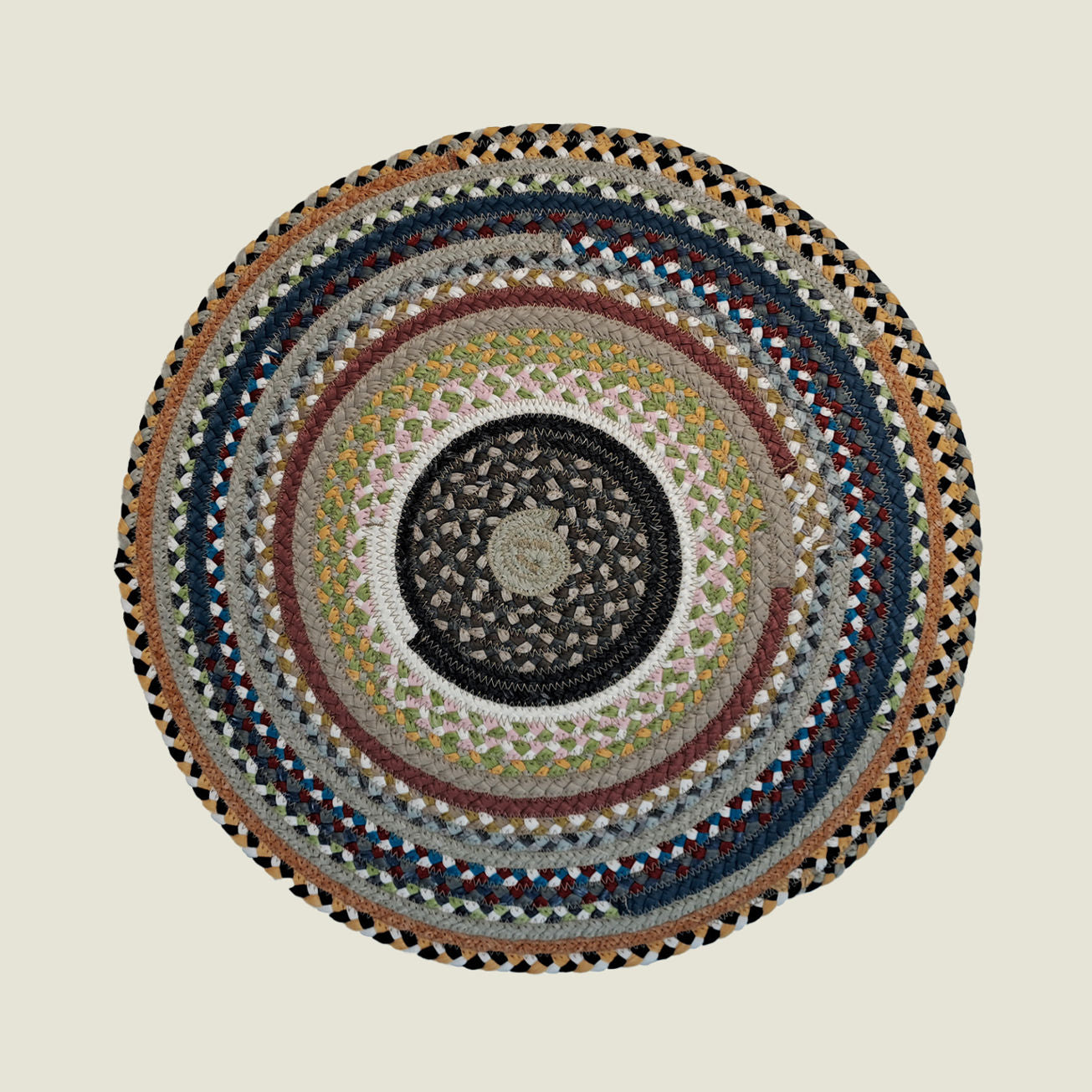Braided Cotton Round Placemats | Upcycled | Handcrafted in Portugal