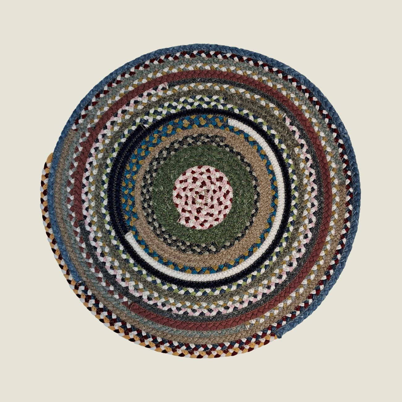 Braided Cotton Round Placemats | Upcycled | Handcrafted in Portugal