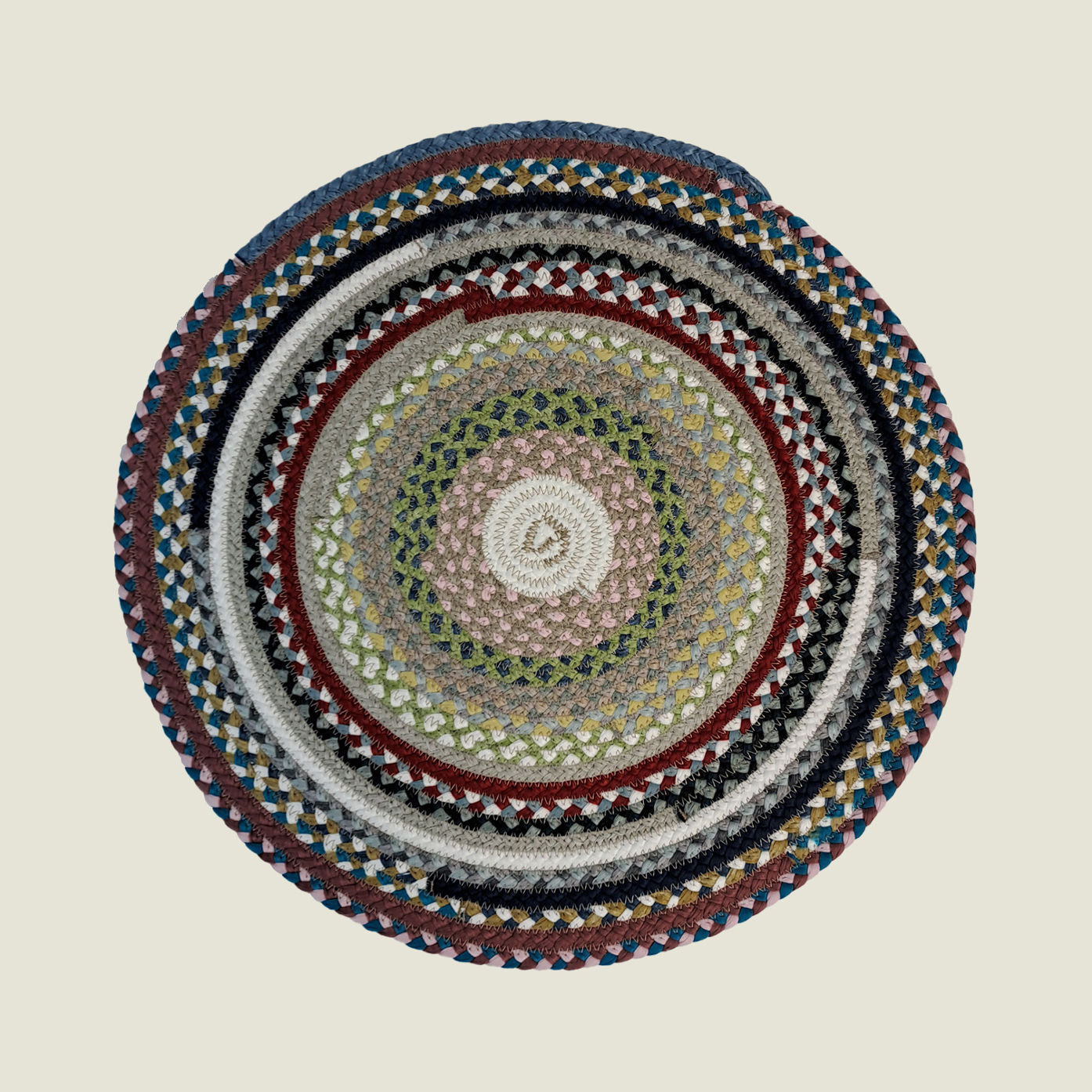 Braided Cotton Round Placemats | Upcycled | Handcrafted in Portugal