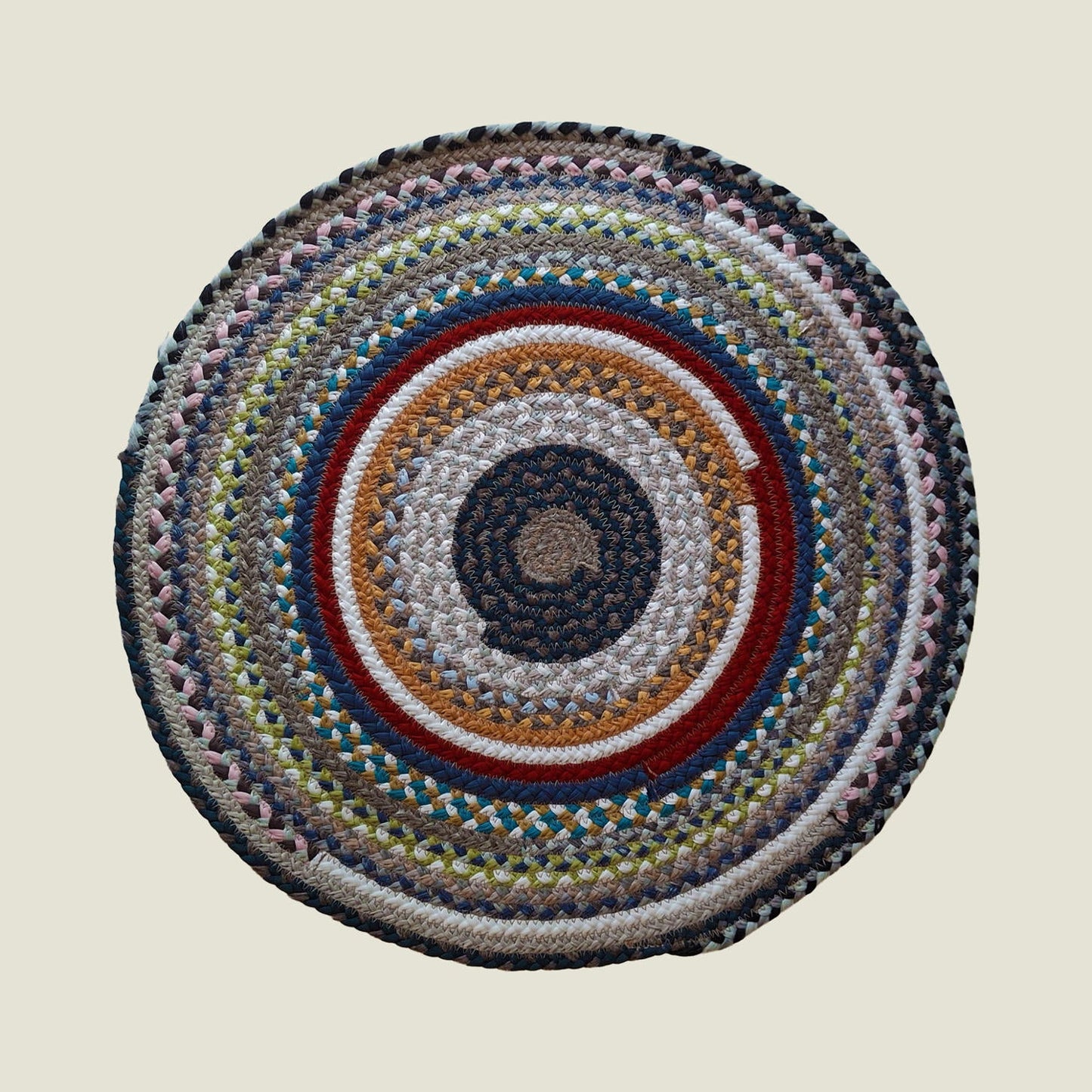 Braided Cotton Round Placemats | Upcycled | Handcrafted in Portugal