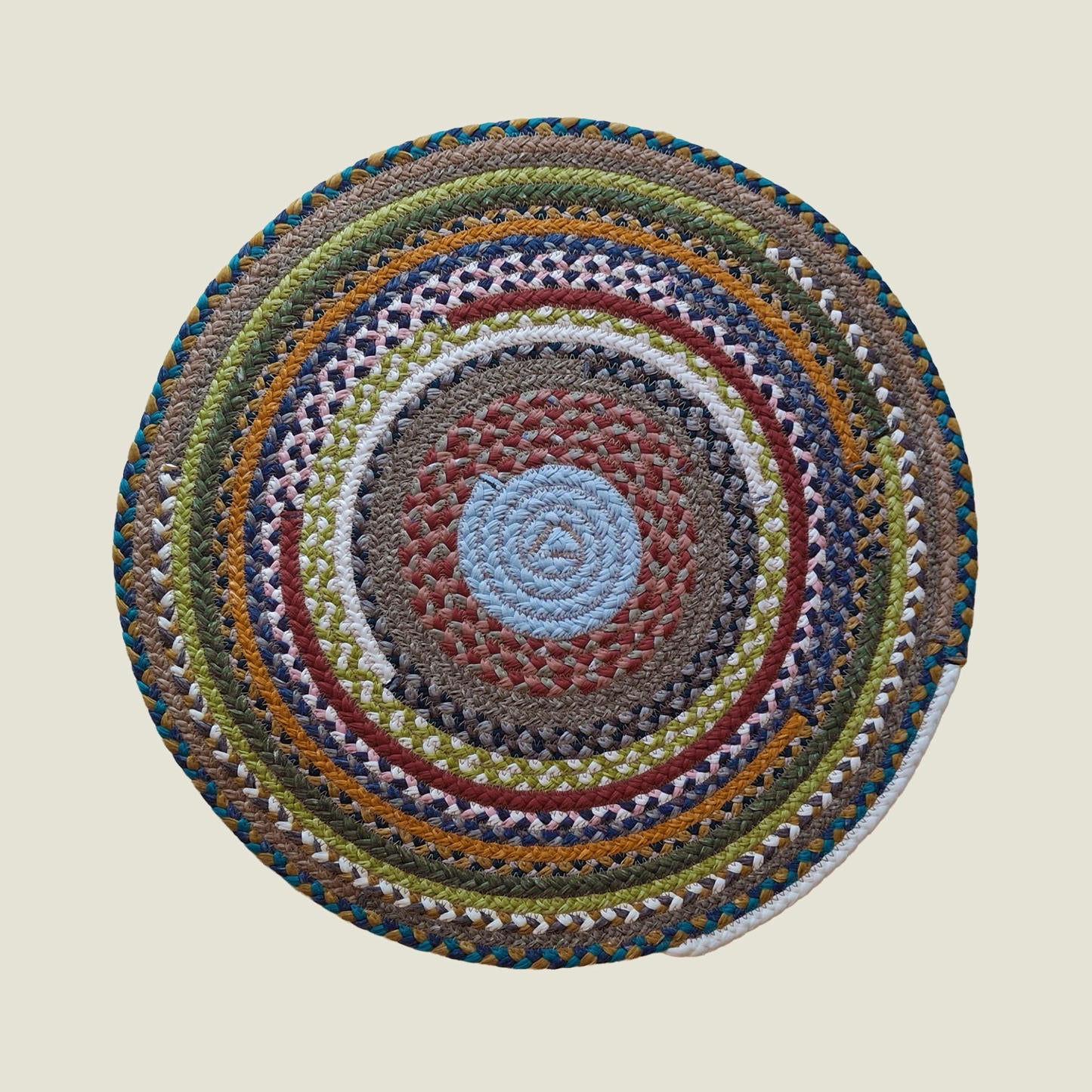 Braided Cotton Round Placemats | Upcycled | Handcrafted in Portugal