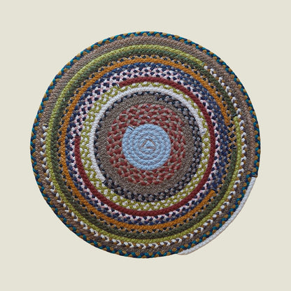 Braided Cotton Round Placemats | Upcycled | Handcrafted in Portugal
