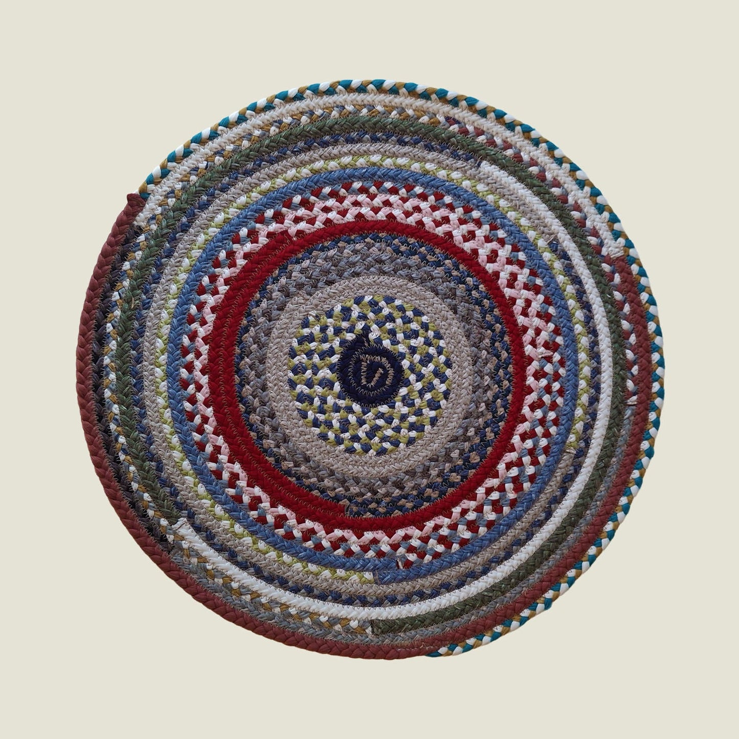 Braided Cotton Round Placemats | Upcycled | Handcrafted in Portugal