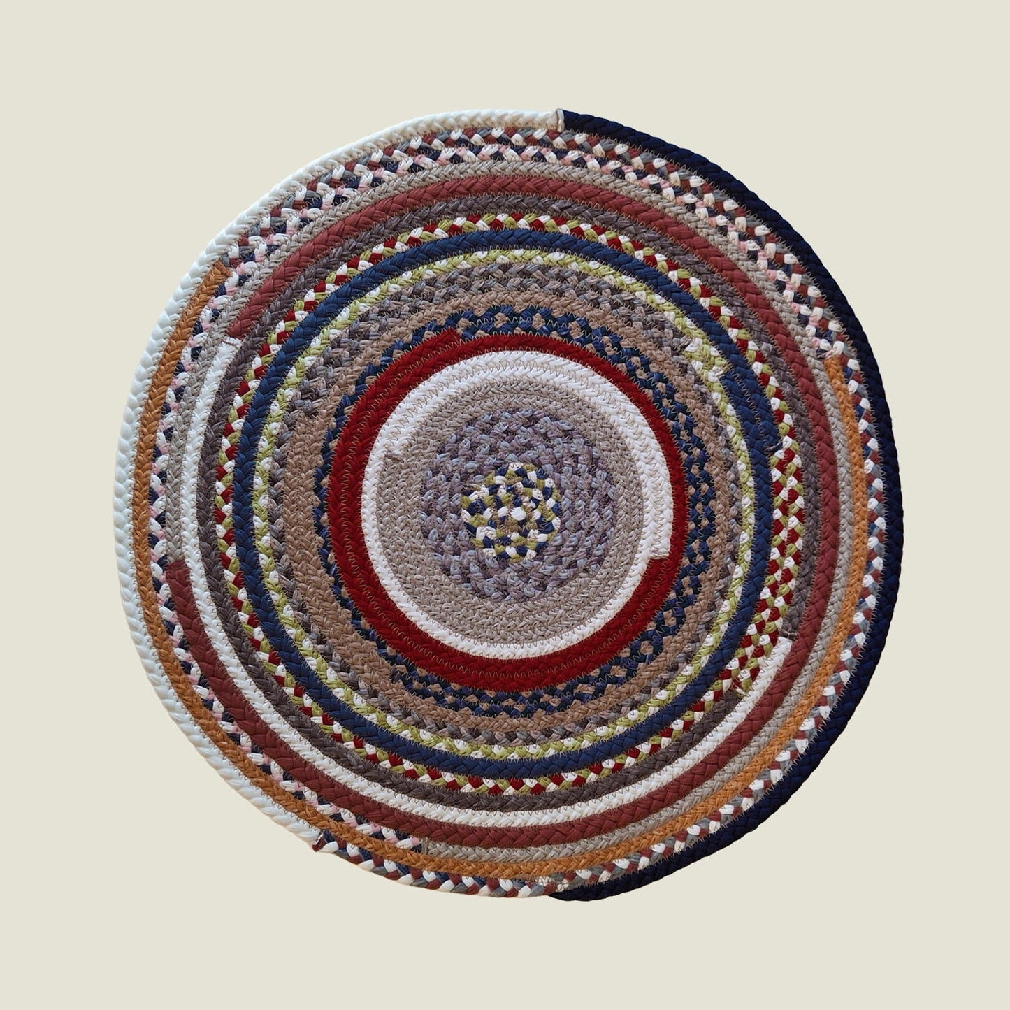 Braided Cotton Round Placemats | Upcycled | Handcrafted in Portugal