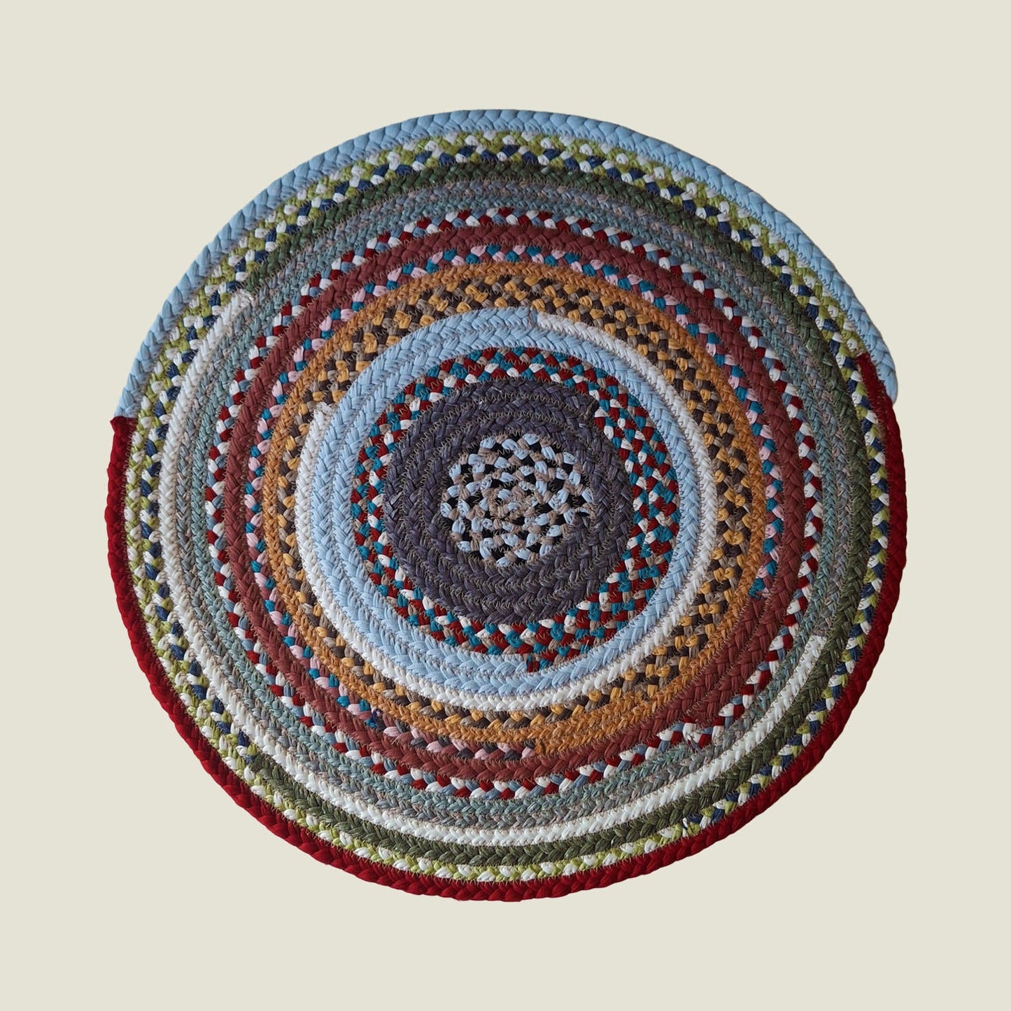 Braided Cotton Round Placemats | Upcycled | Handcrafted in Portugal