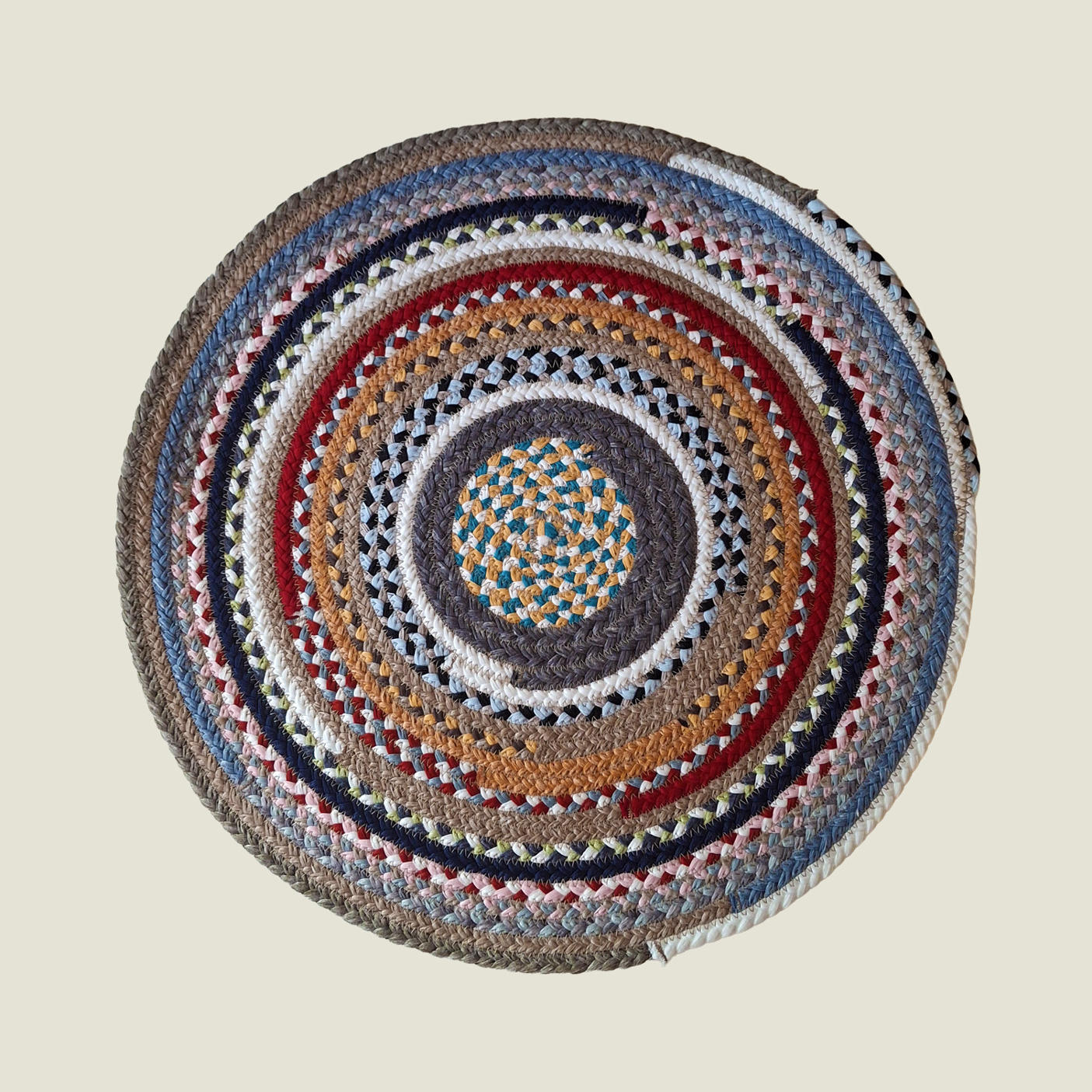 Braided Cotton Round Placemats | Upcycled | Handcrafted in Portugal