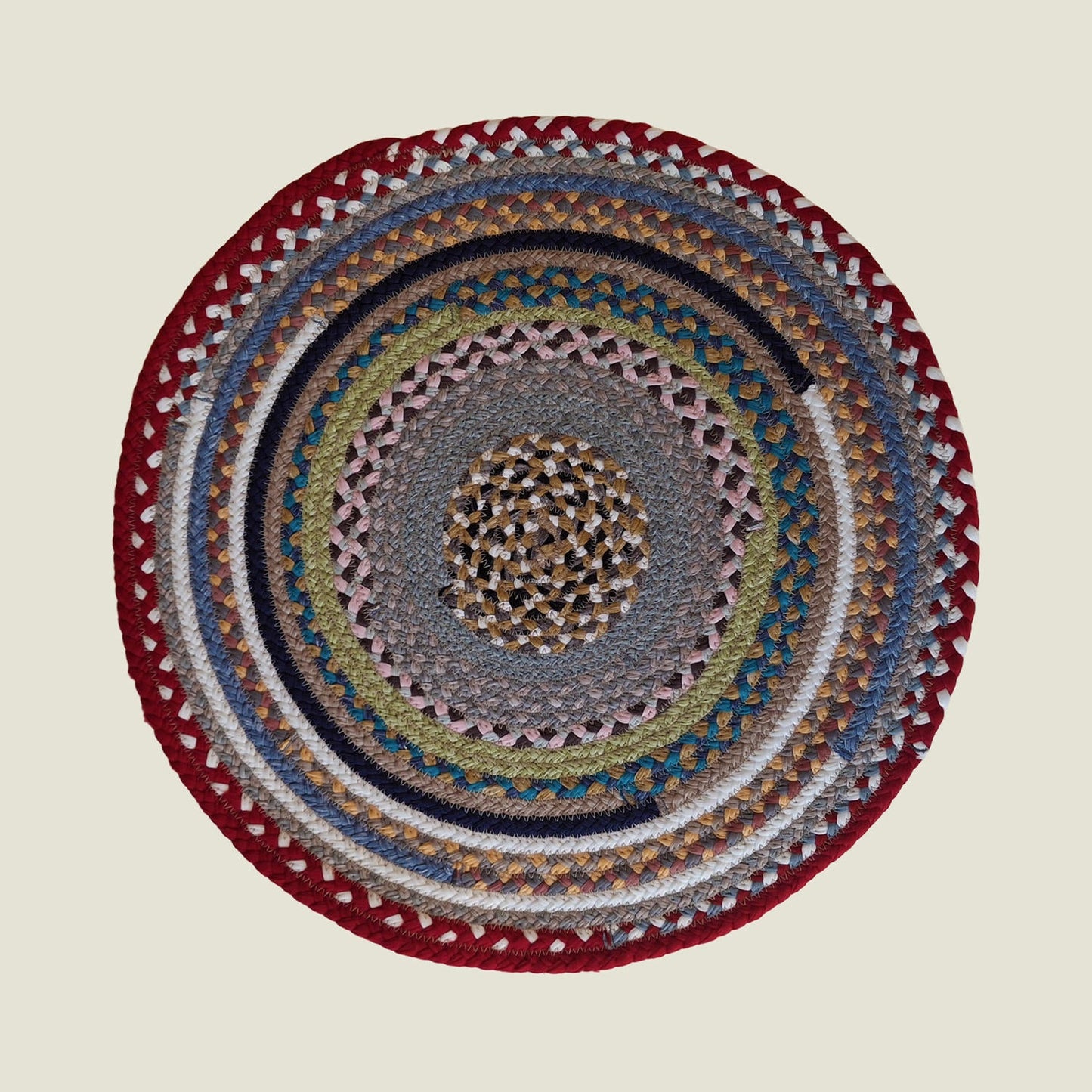 Braided Cotton Round Placemats | Upcycled | Handcrafted in Portugal