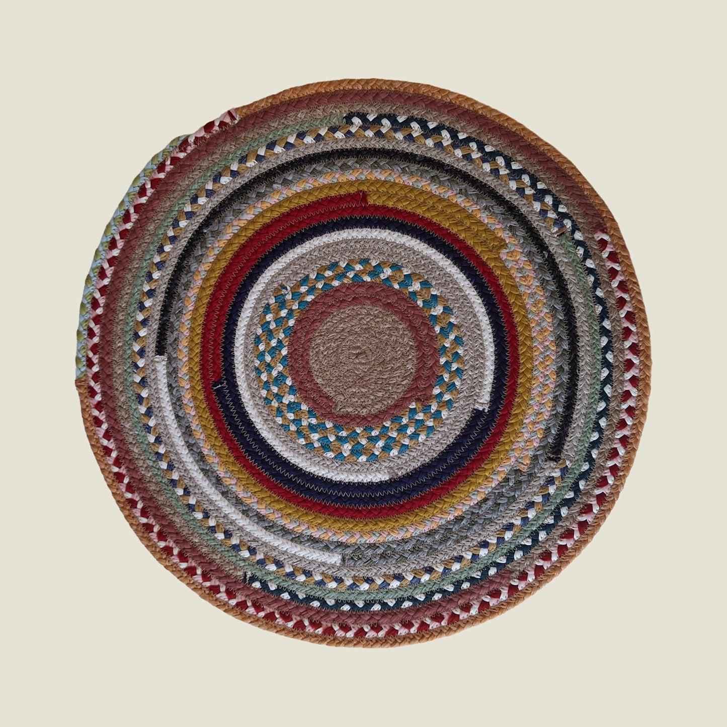 Braided Cotton Round Placemats | Upcycled | Handcrafted in Portugal
