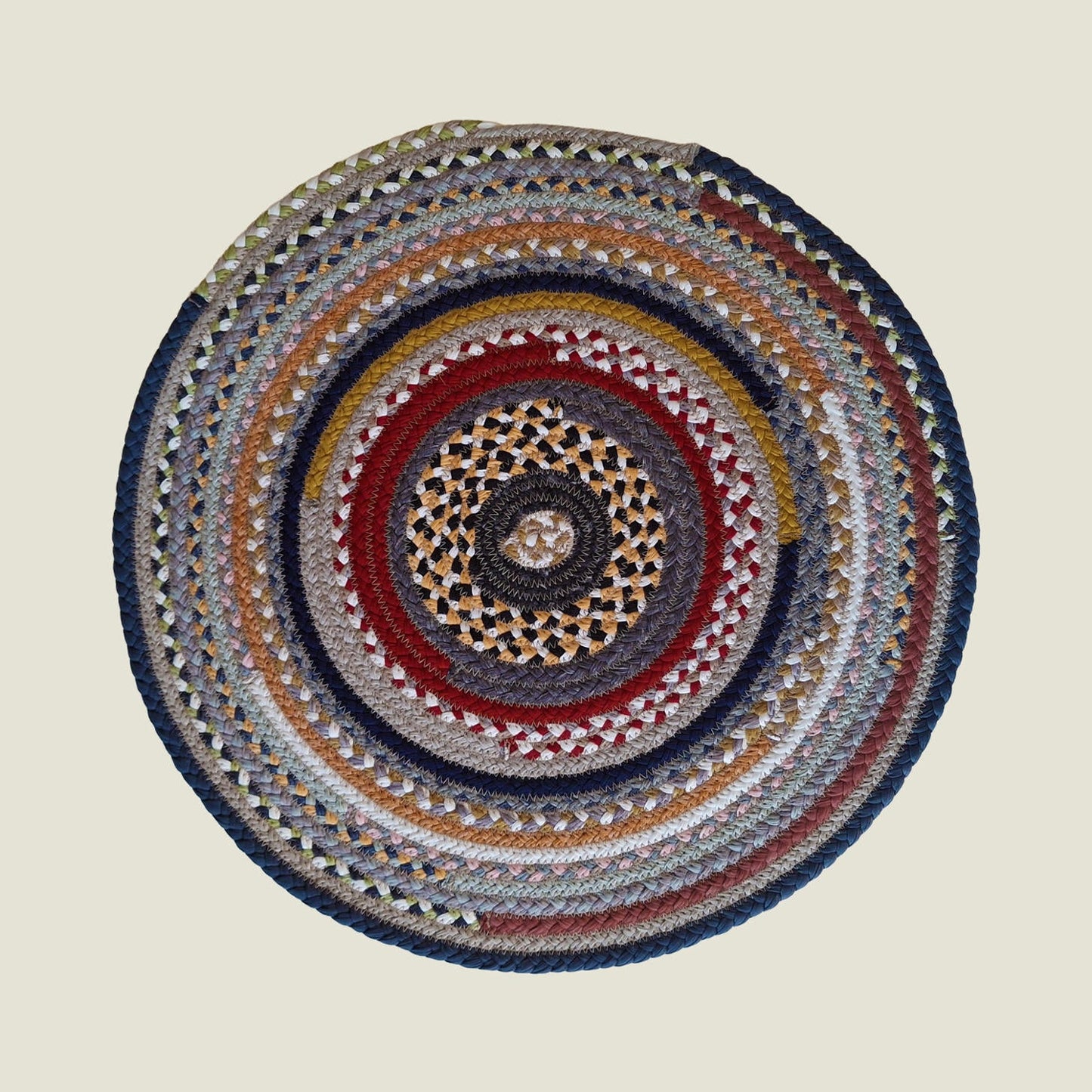 Braided Cotton Round Placemats | Upcycled | Handcrafted in Portugal