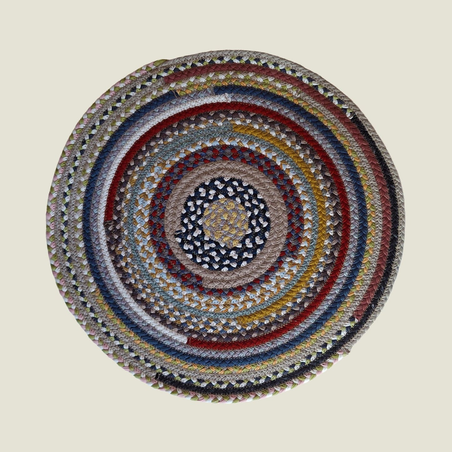 Braided Cotton Round Placemats | Upcycled | Handcrafted in Portugal