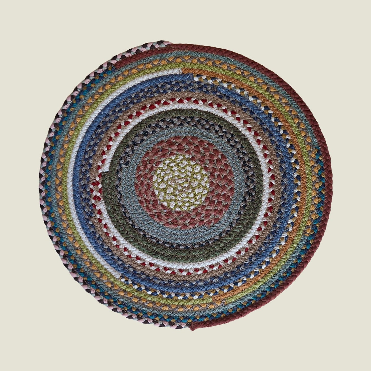 Braided Cotton Round Placemats | Upcycled | Handcrafted in Portugal