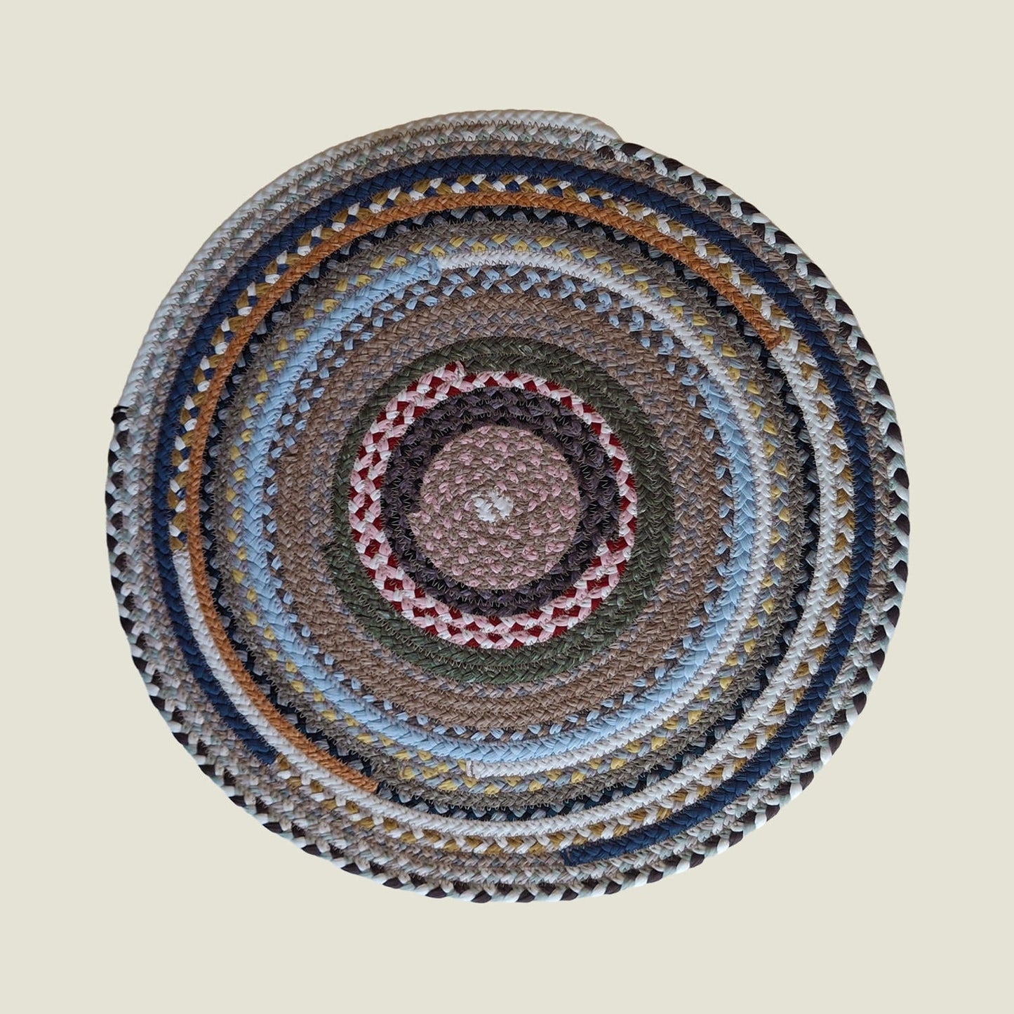 Braided Cotton Round Placemats | Upcycled | Handcrafted in Portugal