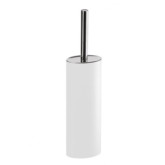 Pellet Arsis Elliptical Toilet Brush & Holder - White Epoxy-coated Stainless Steel