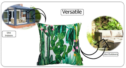 Cactus Waterproof Outdoor Cushions 43 x 43 cm Weather-Resistant Polyester for Patio Garden Bench Sofa Indoor Living Room Durable Stylish by OLIVIA ROCCO