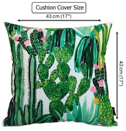 Cactus Waterproof Outdoor Cushions 43 x 43 cm Weather-Resistant Polyester for Patio Garden Bench Sofa Indoor Living Room Durable Stylish by OLIVIA ROCCO