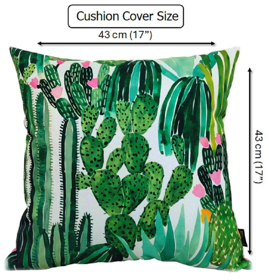 Cactus Waterproof Outdoor Cushions 43 x 43 cm Weather-Resistant Polyester for Patio Garden Bench Sofa Indoor Living Room Durable Stylish by OLIVIA ROCCO
