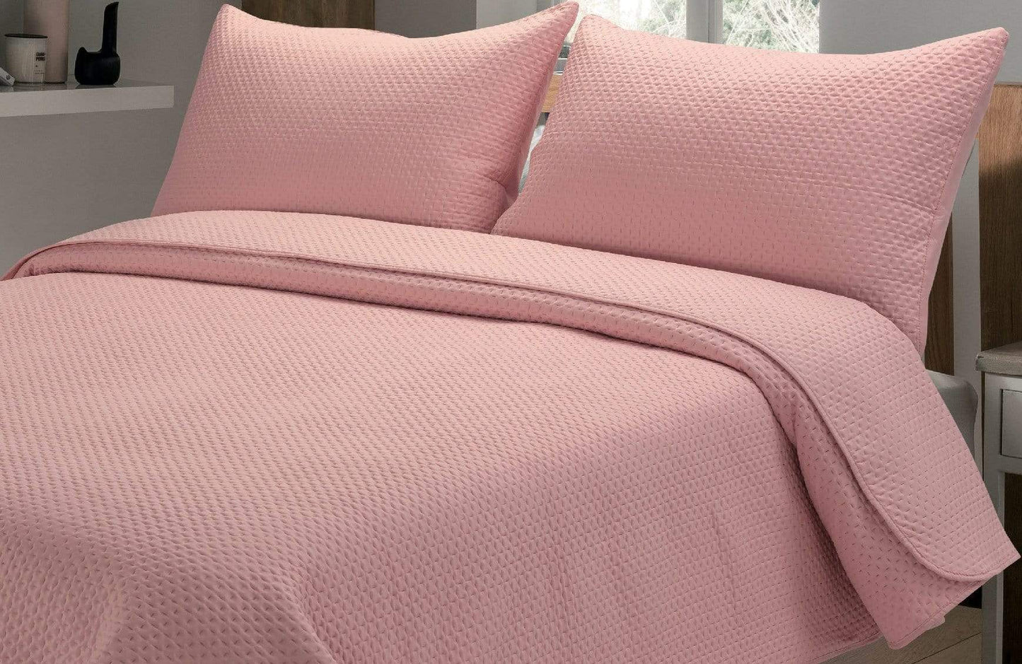 Capri Embossed Luxury Bedspread Set with Quilted Throw & Duvet Elegant Premium Bedding with Matching Pillow Shams Multiple Colours for Home Decor & Gifts by OLIVIA ROCCO