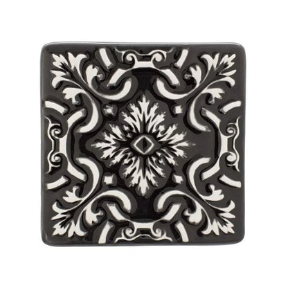 Portuguese Azulejo Ceramic Coasters | Black & White | Set of 2