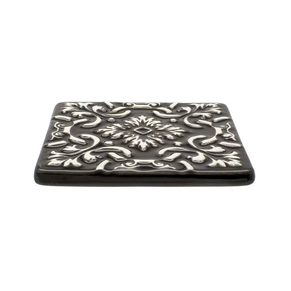 Portuguese Azulejo Ceramic Coasters | Black & White | Set of 2