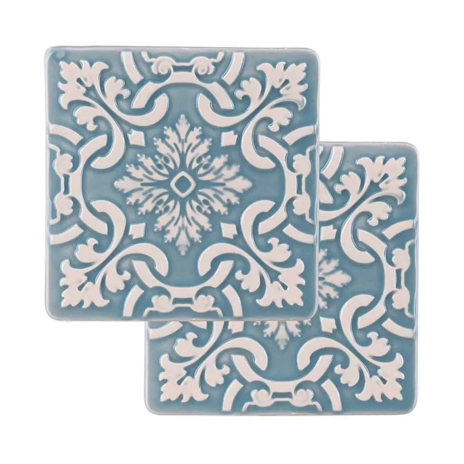 Portuguese Azulejo Ceramic Coasters | Blue | Set of 2