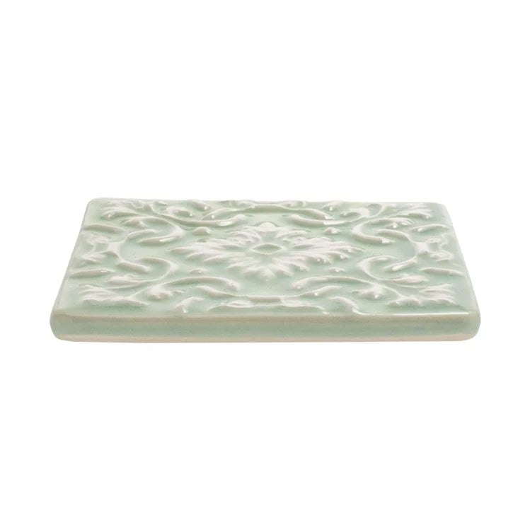 Portuguese Azulejo Ceramic Coasters | Mint Green | Set of 2