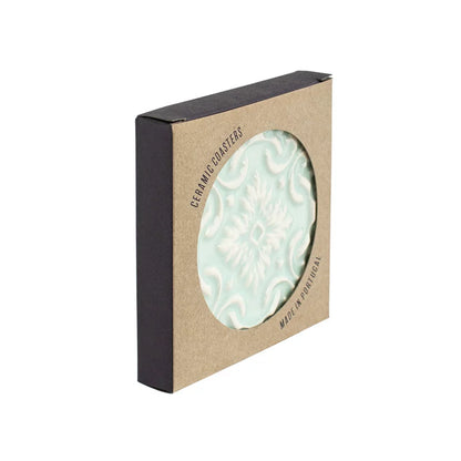 Portuguese Azulejo Ceramic Coasters | Mint Green | Set of 2