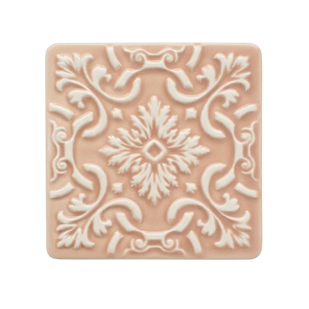 Portuguese Azulejo Ceramic Coasters | Pink | Set of 2